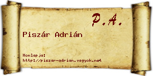 Piszár Adrián névjegykártya